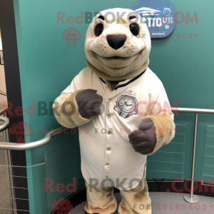 Mascot character of a Beige...