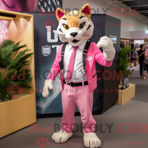 Maskotkarakter af en Pink...