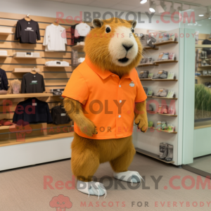 Maskot-karakter av en Peach...