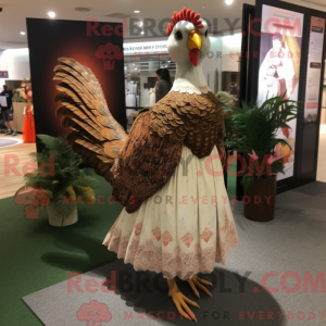 Maskotkarakter av en brun...