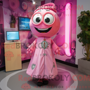 Maskotkarakter af en Pink...
