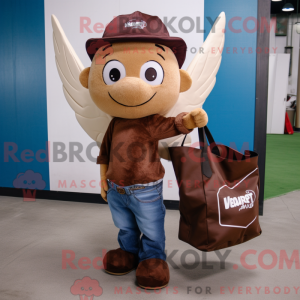Maskot karakter af en brun...