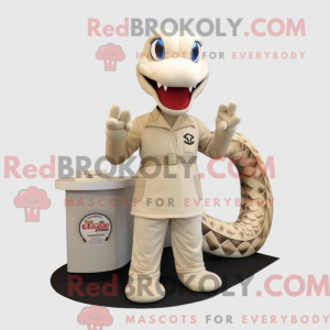 Mascot character of a Beige...