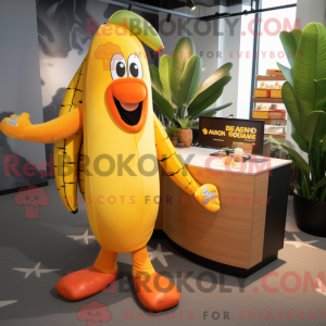 Maskotkarakter af en orange...