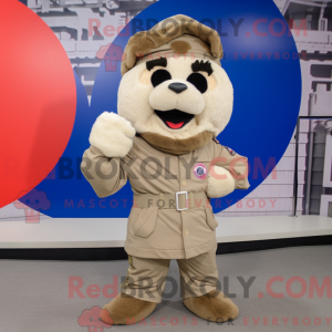 Mascot character of a Beige...