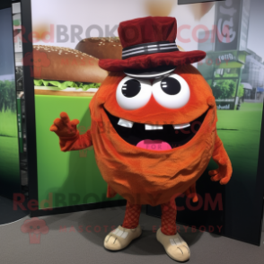 Rust Pulled Pork Sandwich mascot costume character dressed with a Trousers and Keychains