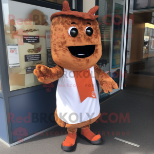 Rust Pulled Pork Sandwich mascot costume character dressed with a Trousers and Keychains