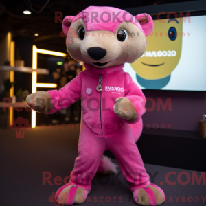Mascot character of a Pink...