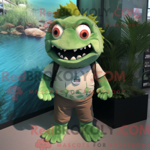 Mascot character of a Green...