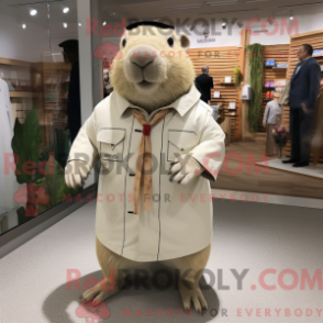 Máscara de Capivara Cream com shorts e bermudas e faixas - Mascotes da Capivara - REBROKO_379015 - RedBrokoly.com