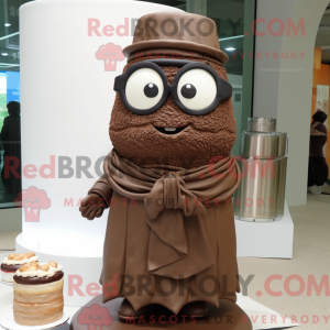 Maskot postava hnědého...
