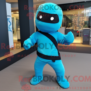 Mascot character of a Cyan...