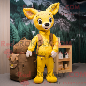 Maskot karakter av en gul...