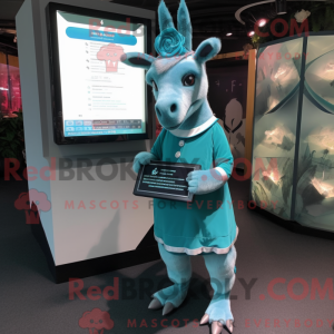 Postava maskota Teal Donkey...