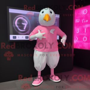 Maskotkarakter af en Pink...