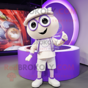 Lavender Bracelet mascot costume character dressed with a T-Shirt and Wraps