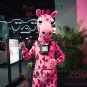 Maskottchen einer rosa...