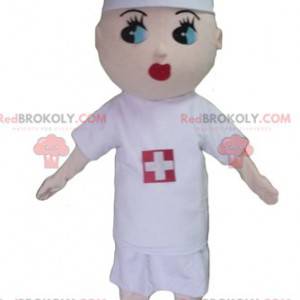 Mascotte infermiera con camice bianco - Redbrokoly.com
