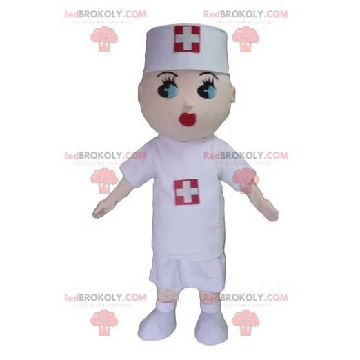 Nurse mascot with a white coat - Redbrokoly.com