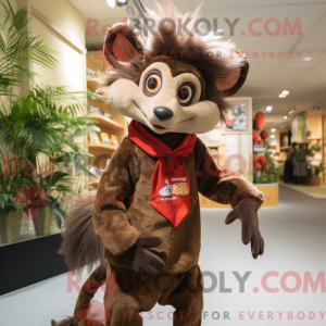 Mascot character of a Brown...