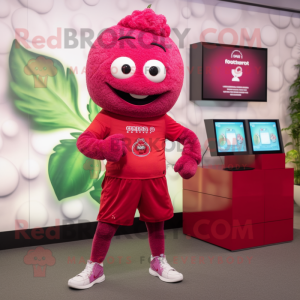 Röd hallon maskot kostym...
