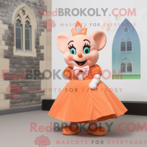 Maskotfigur af et Peach...