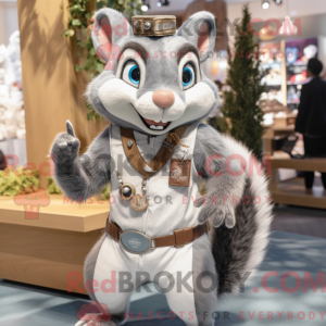 Maskot karakter af et gråt...