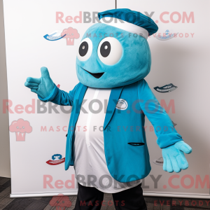 Mascot character of a Cyan...