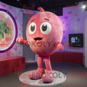 Maskottchenfigur einer rosa...