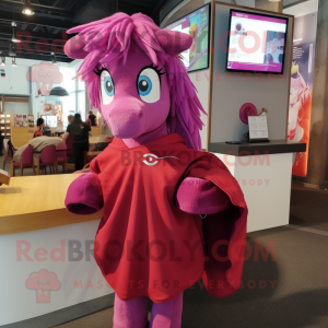 Magenta Mare maskot kostume...