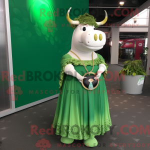 Maskotkarakter av en grønn...