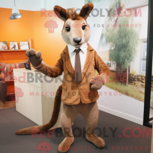 Mascot character of a Brown...