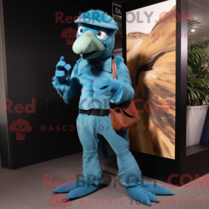 Mascot character of a Cyan...