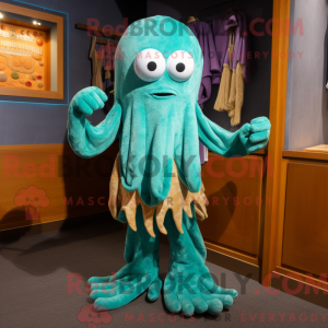 Mascot character of a Cyan...
