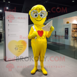 Citrongult hjärta maskot...