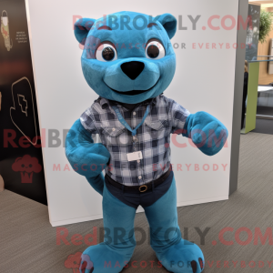 Mascot character of a Cyan...