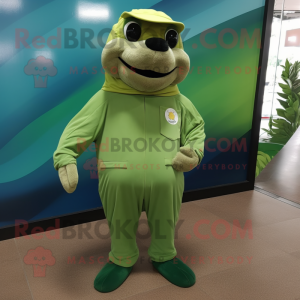 Groene zeeleeuw mascotte...