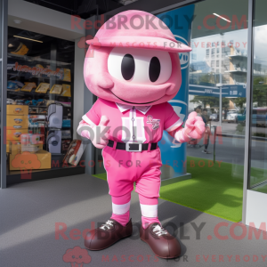 Mascot character of a Pink...