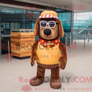 Mascot character of a Brown...