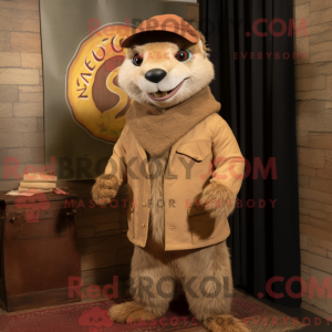 Mascot character of a Tan...
