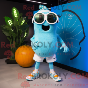 Mascot character of a Cyan...