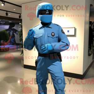 Maskotfigur af en Blue Gi...