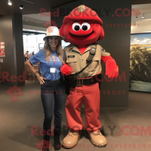 Maskotfigur av en Red...