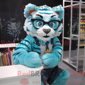 Mascot character of a Cyan...
