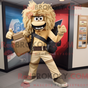Mascot character of a Tan...