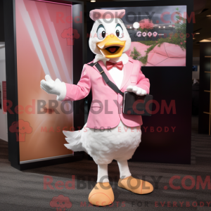 Mascottefiguur van een roze...