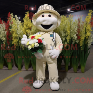 Mascot karakter van een wit...