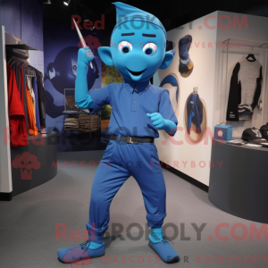 Maskottchen eines blauen...