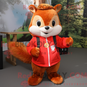 Maskottchen eines roten...