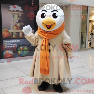 Maskot karakter af en beige...